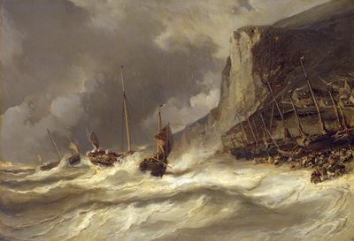 Storm on the Coast at Etretat, Normandy by Eugene Isabey